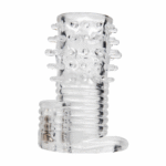 Penis sleeve met vibrerende bullet – Textured Erectiesleeve - Afbeelding 5