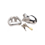 Chastity cage met compact ontwerp – RVS Locking Chastity Cage - Afbeelding 3