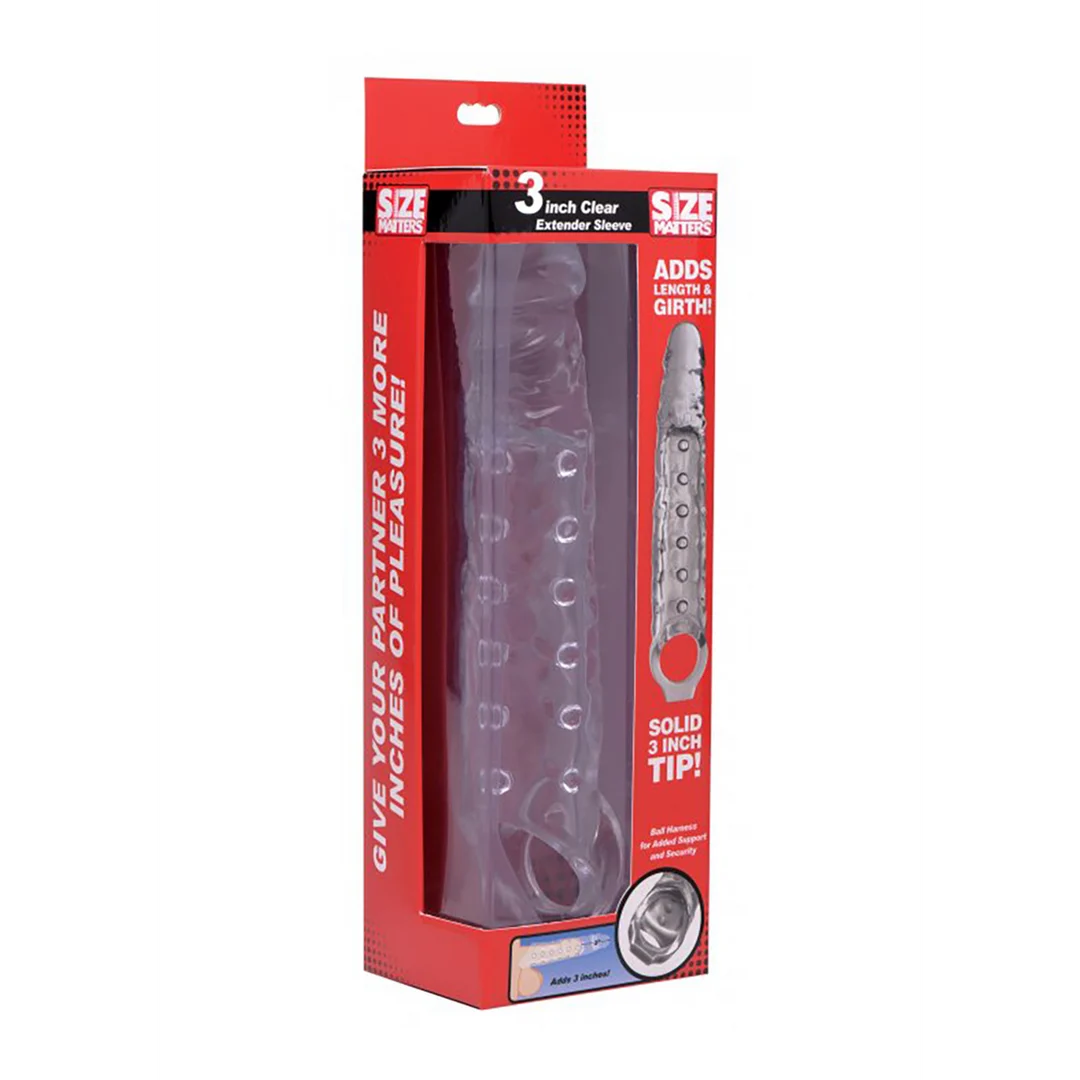 Transparante penis sleeve met interne noppen - Afbeelding 1