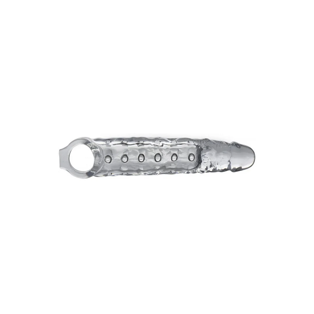 Transparante penis sleeve met interne noppen - Afbeelding 2