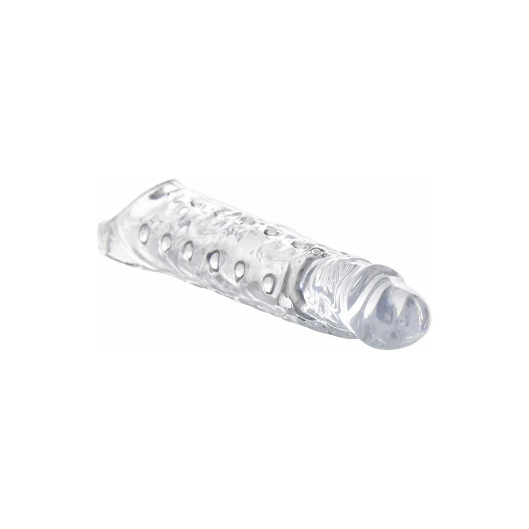 Transparante penis sleeve met interne noppen - Afbeelding 3