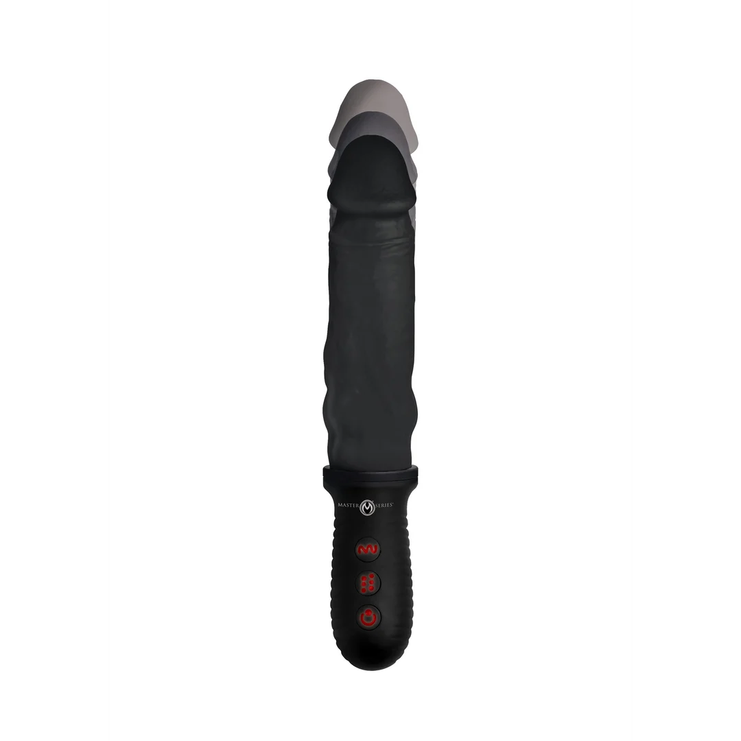 realistische vibrator – vibrerend en automatisch stotend – XR Brands zwart XR Brands - Afbeelding 3