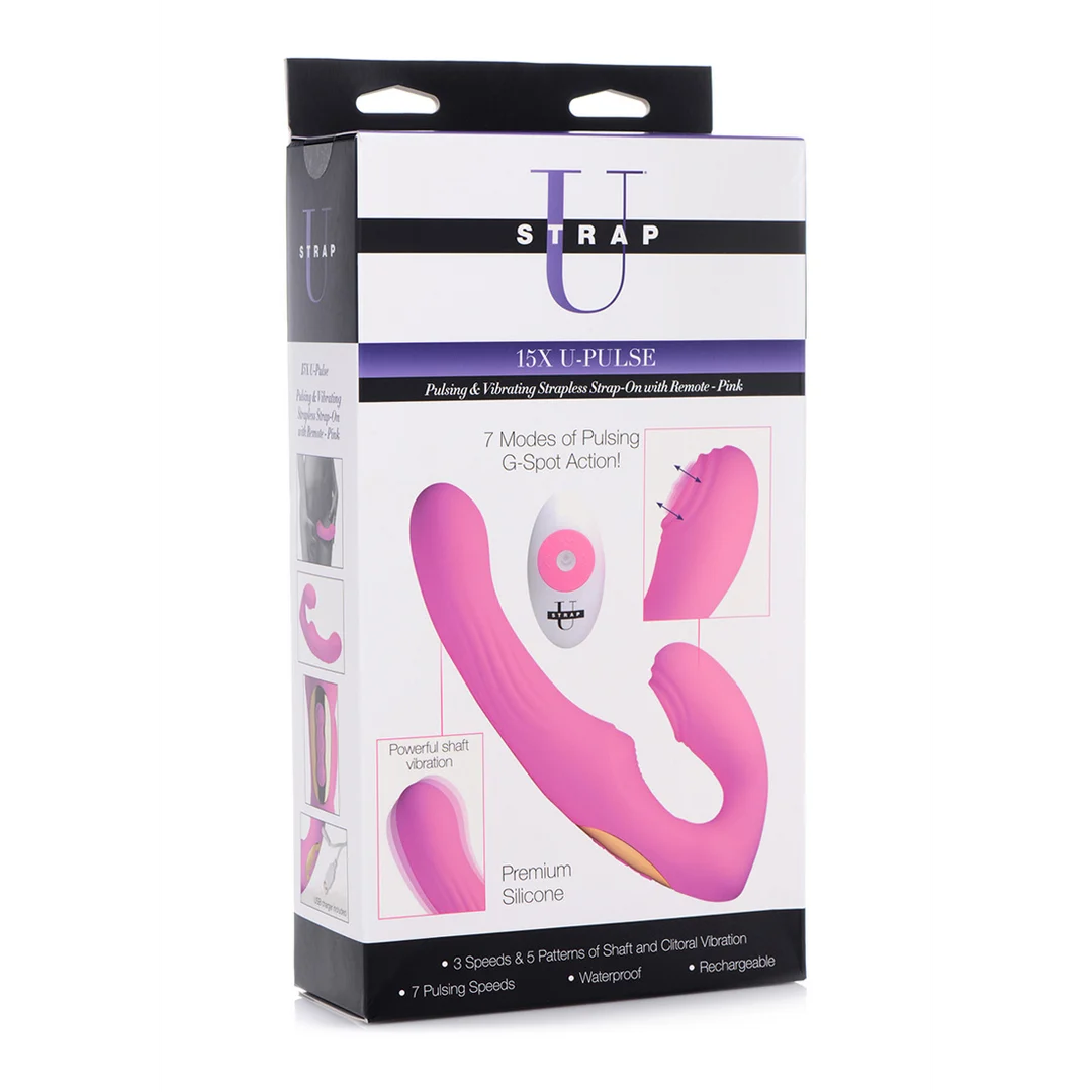 XR Brands U Pulse strap on senza imbracatura - immagine 1