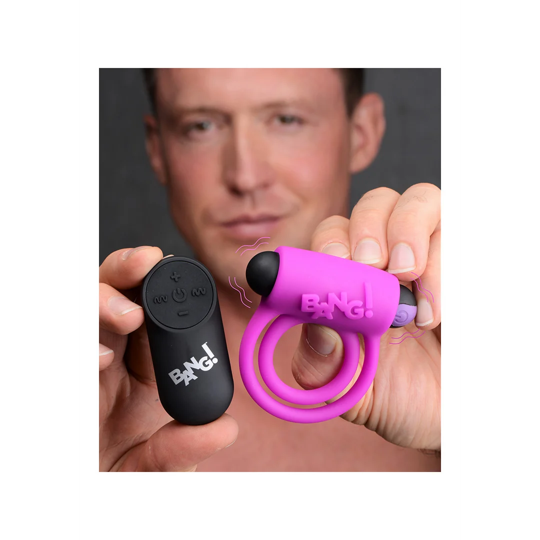Anello fallico in silicone XR Brands con vibratore bullet e telecomando - immagine 6