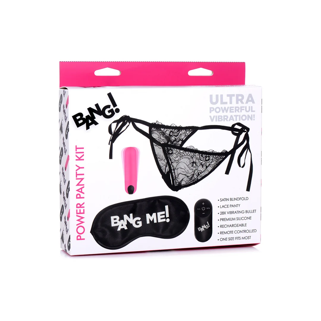 AG579-2 Power Panty mit Spitzenhöschen, vibrierender Kugel und Augenbinde – Bild 1