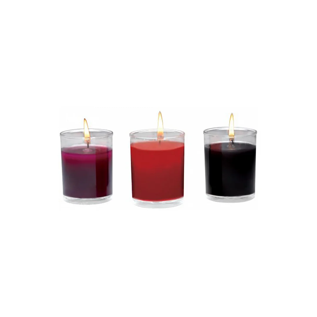 Massagekaars – Flame Drippers druppkaars set voor kaarsspel – licht geparfumeerd – 3 stuks - Afbeelding 3