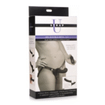 vibrator – dubbel plezier met harnas en afstandsbediening – XR Brands, Zwart XR Brands