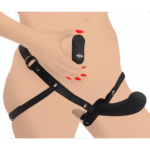 koppel vibrator – dubbele dildo met harness en afstandsbediening – XR Brands zwart XR Brands - Afbeelding 2