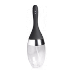 Anale douche – Automatische vibrerende enema slang met 3 spray- en 3 vibratiestanden, 5 jets (360°), USB-oplaadbaar, IPX7 – 350 ml – Zwart/Helder - Afbeelding 3