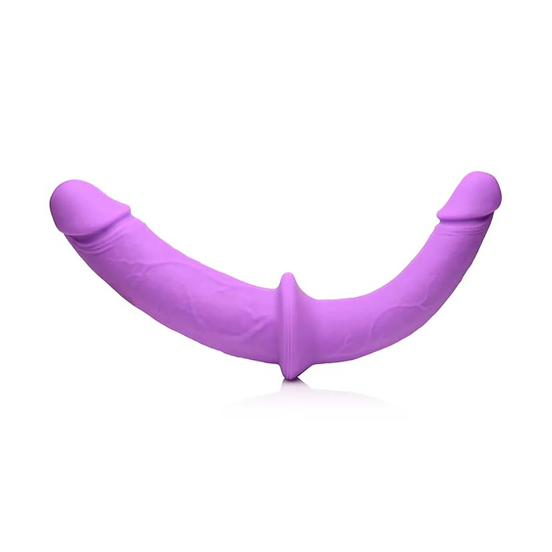 strap-on met verstelbare band – Double Charmer - Silicone Double Dildo met Harness - Afbeelding 5