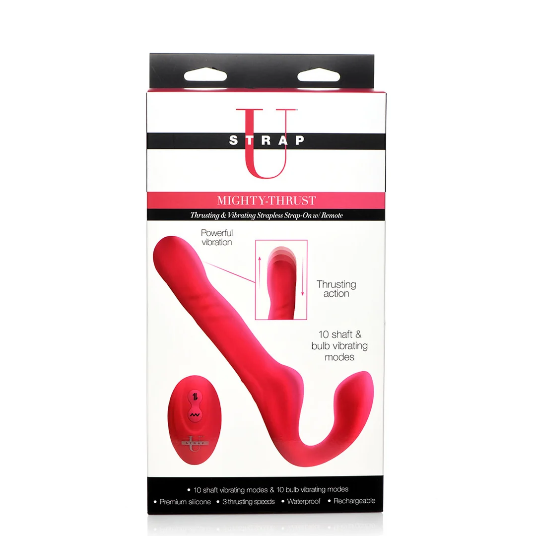 XR Brands Mighty Thrust strapless strap on met duwfunctie en afstandsbediening