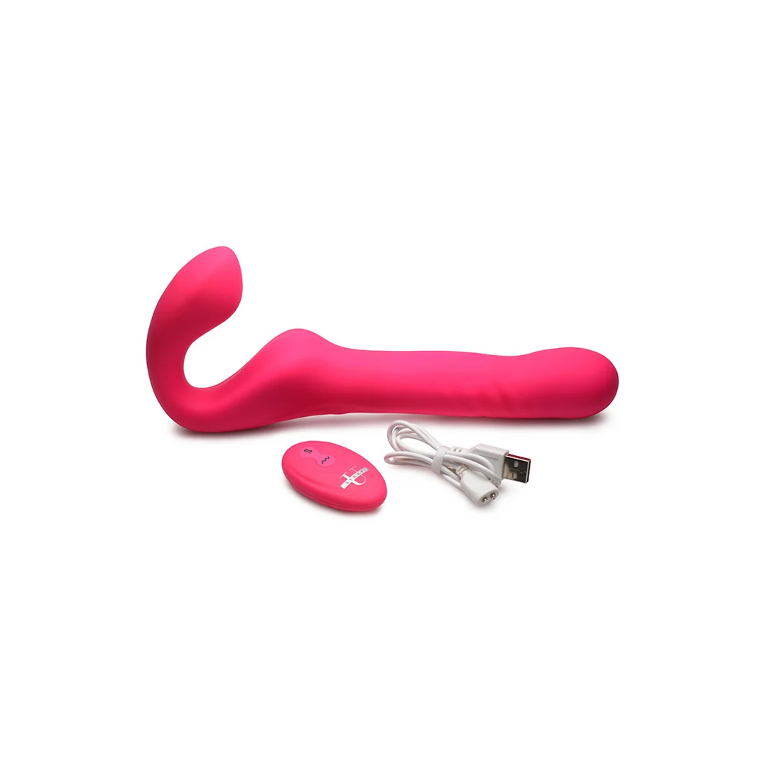 XR Brands Mighty Thrust harnais sans sangle avec fonction va et vient et télécommande – Image 3