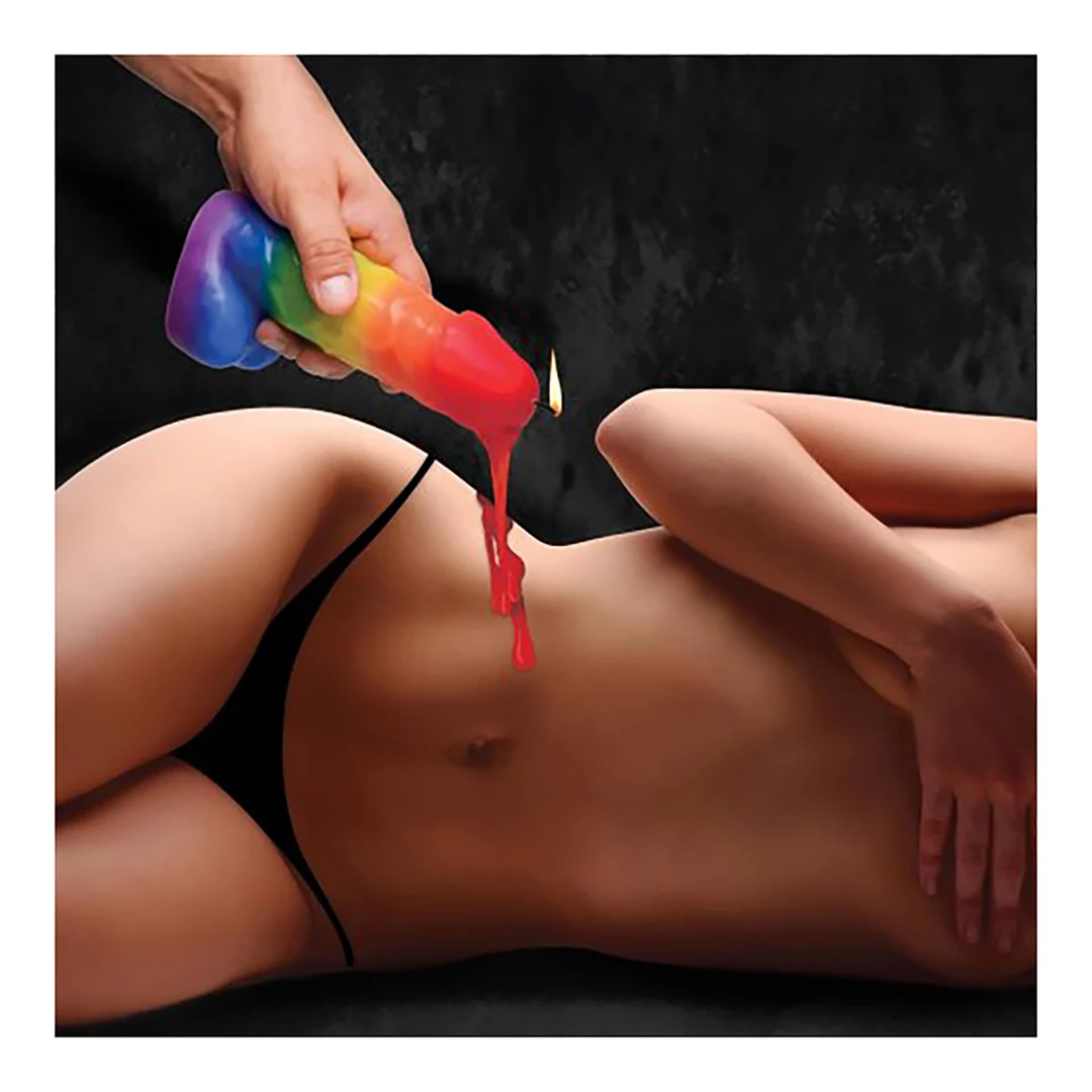 Candela colante arcobaleno Pride Pecker - immagine 2