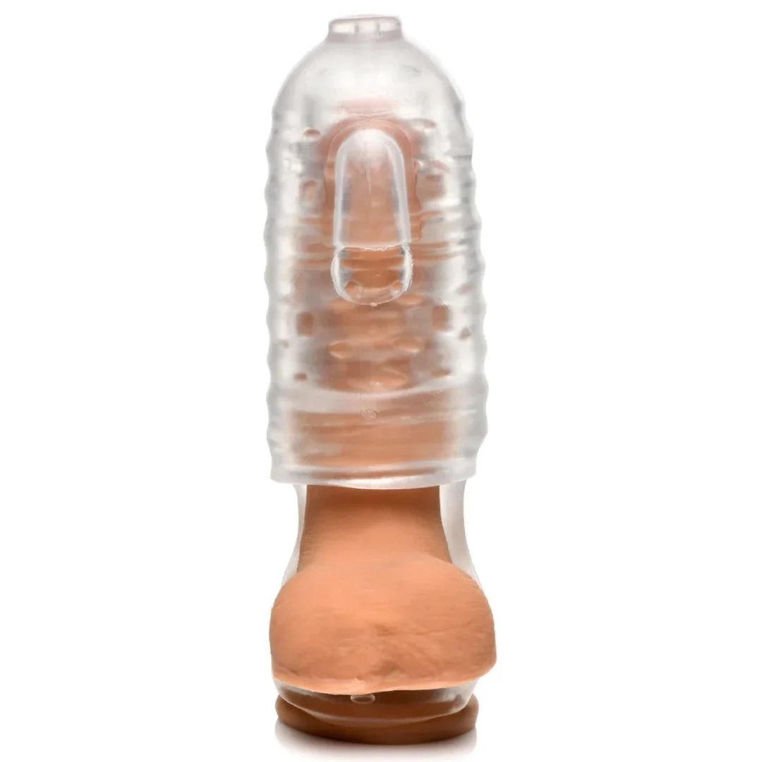 Masturbatore XR Brands Milker in TPE con fascia per i testicoli - immagine 2