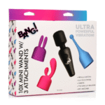wand vibrator – 3 opzetstukken, 3 snelheden & 7 patronen – XR Brands