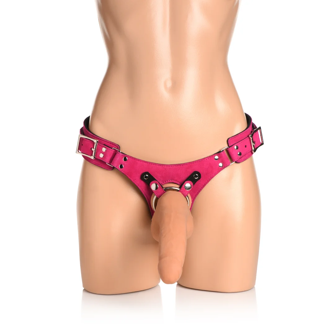 Harnais corset en cuir Bodice Deluxe rose – Image 5