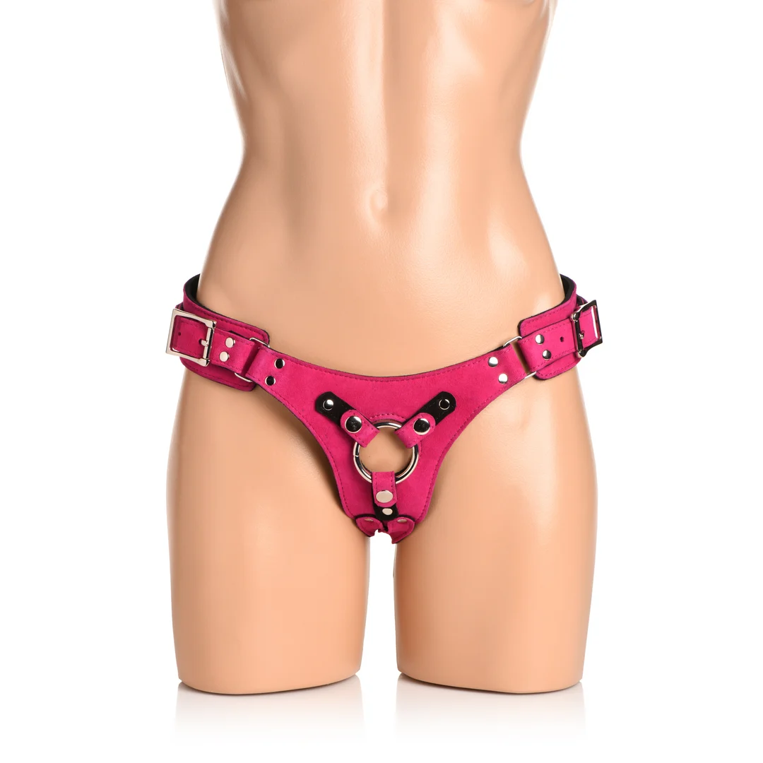 Harnais corset en cuir Bodice Deluxe rose – Image 3