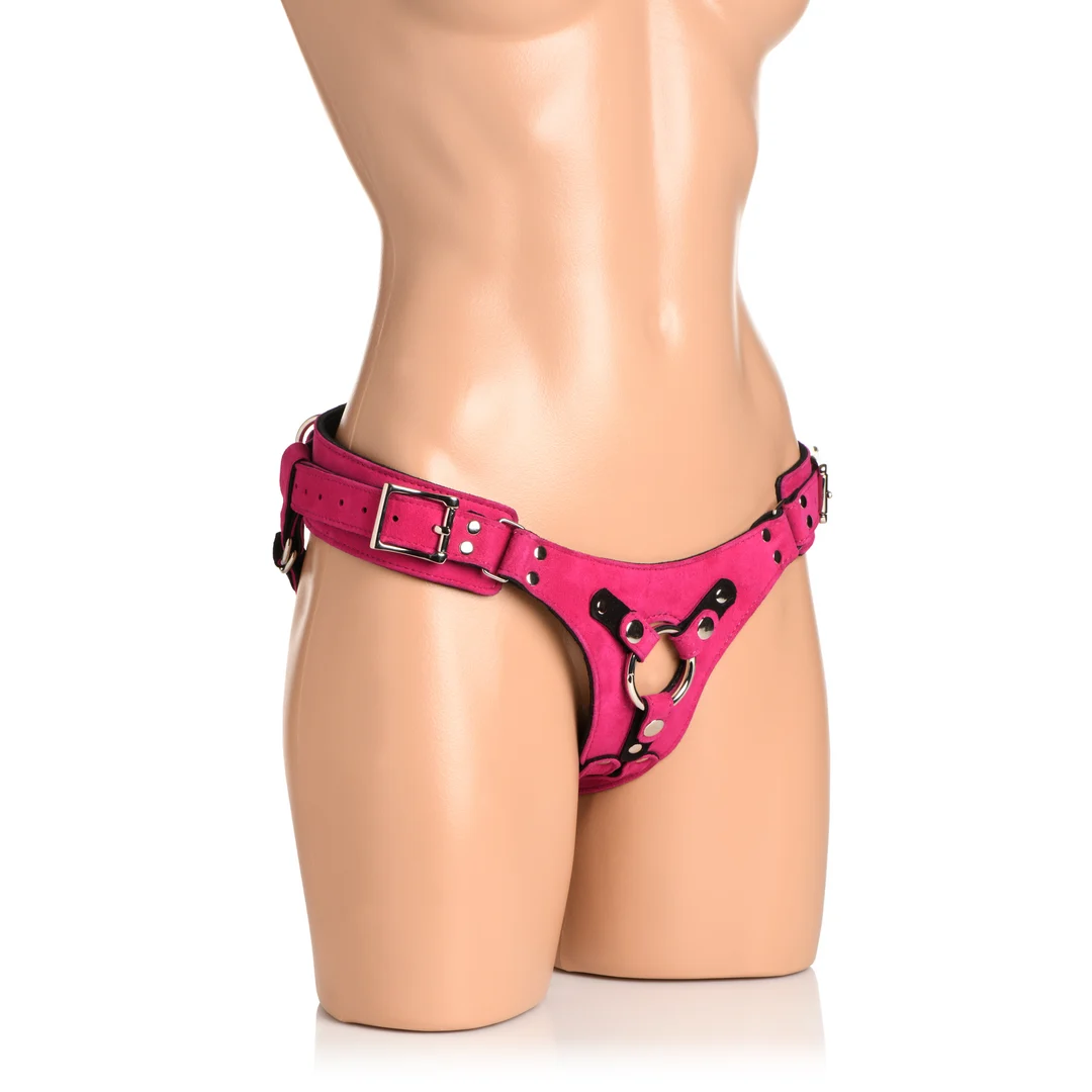 Harnais corset en cuir Bodice Deluxe rose – Image 4