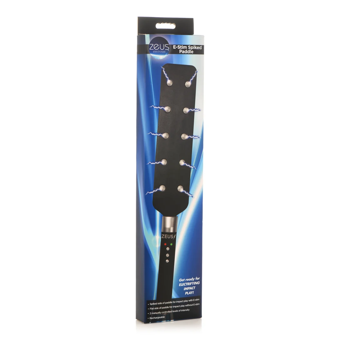 BDSM paddle met spikes – Spiked Paddle - Zwart - Afbeelding 1