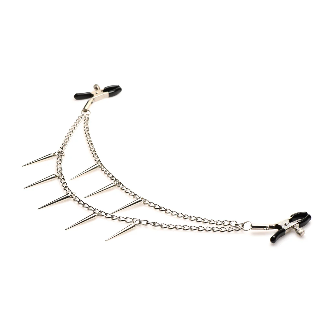 XR Brands Dagger Brustwarzenklemmen mit doppelter Kette – Bild 4