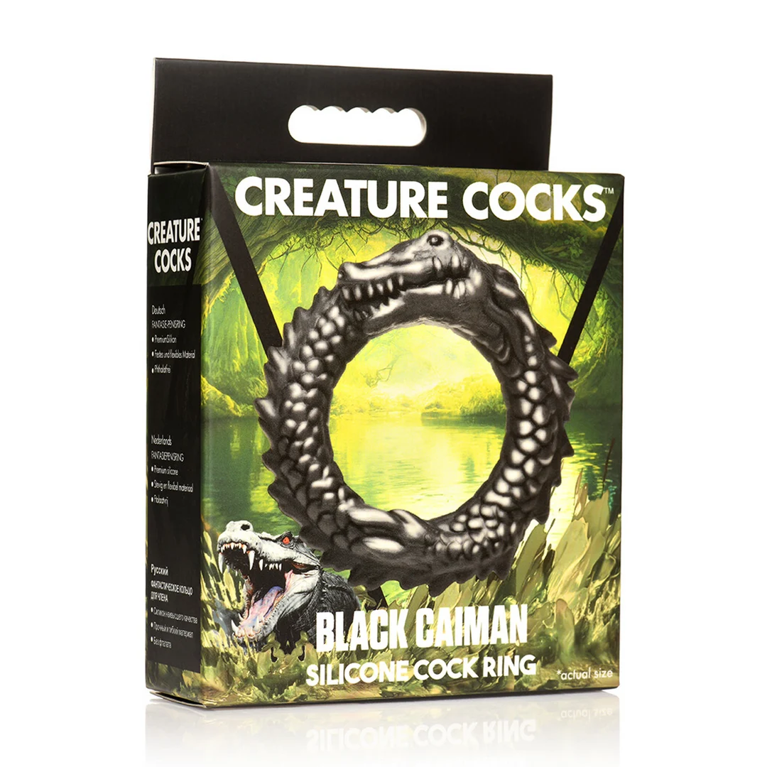 Anneau pénien en silicone XR Brands Black Caiman – Image 1