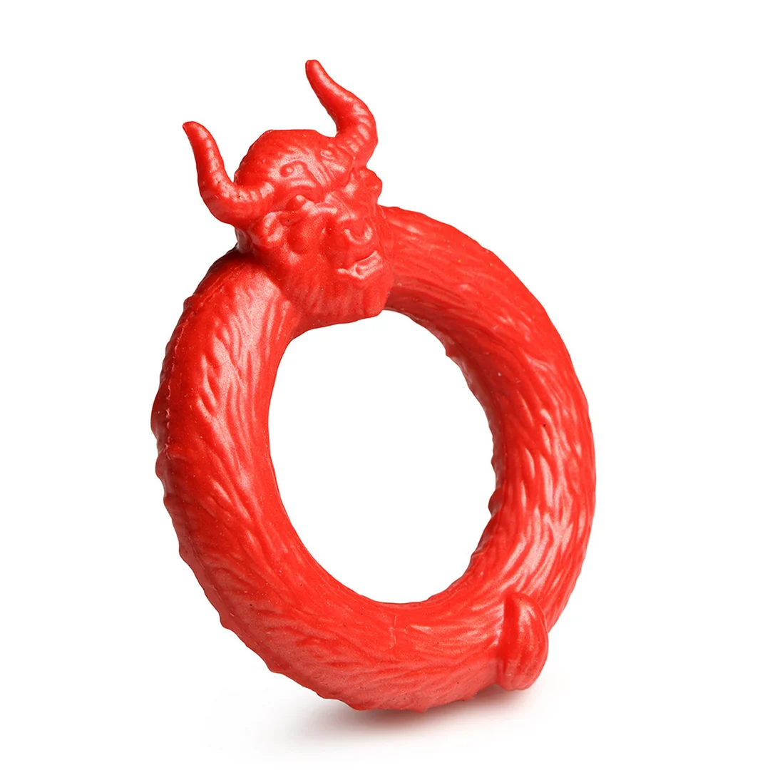 Anneau pénien en silicone XR Brands Beast Mode rouge – Image 3