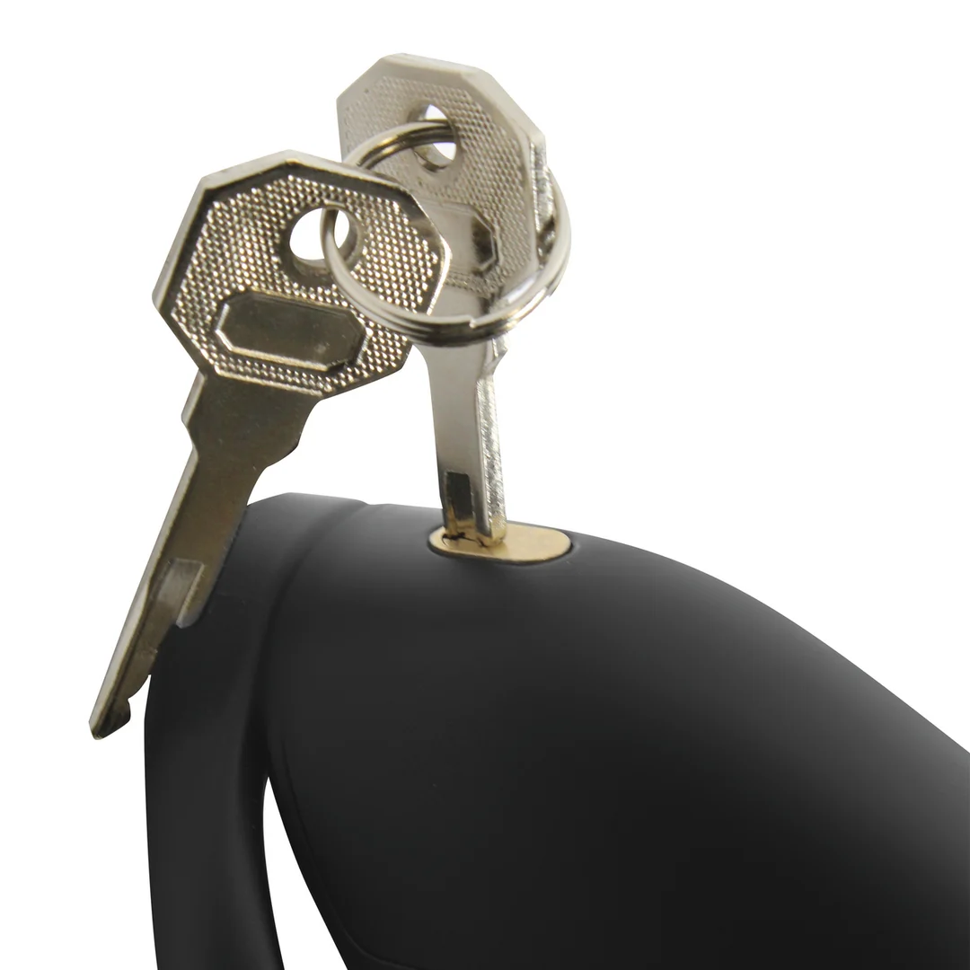 Chastity cage met cum-thru tip – Zwart - Afbeelding 5