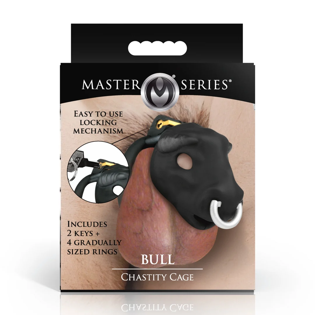 Gabbia di castità Bull nera - immagine 2