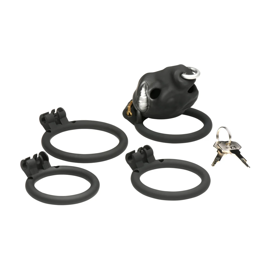 Gabbia di castità Bull nera - immagine 3