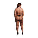 Curvy body met open cups en jarretels voor verleidelijke curves – LIN - Afbeelding 3