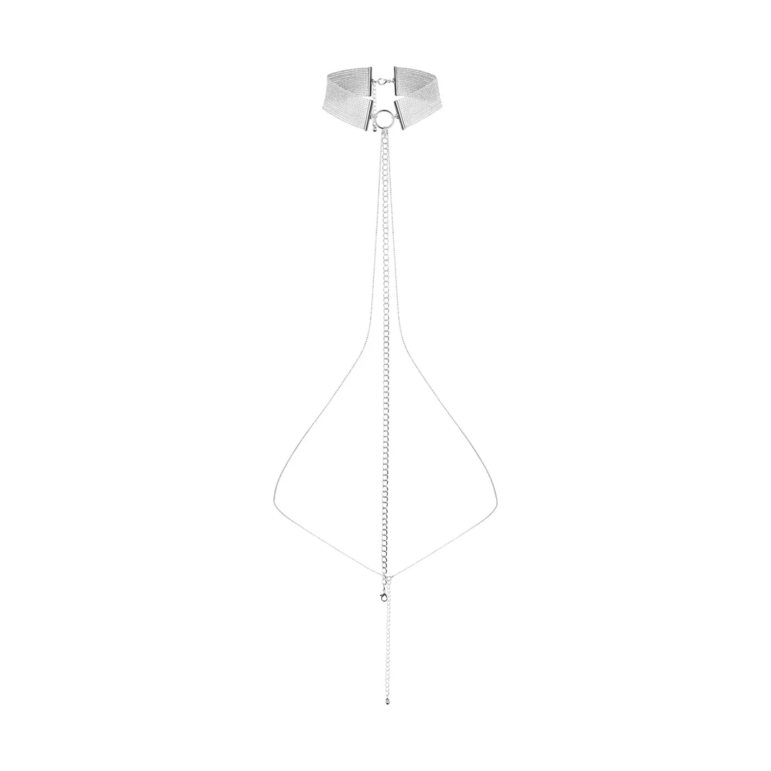 Bondage lingerie choker met metallic drapering voor sexy look – SexyPlus - Afbeelding 4
