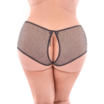 Visnet open panty met split-back en strik voor verleidelijke lijnen – Magic Silk