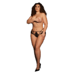 Kanten slip met open kruis en gouden sliders voor verleiding - Le Désir by Shots - Afbeelding 9