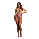 Bodystocking open kruis met strappy tie-dye vibe voor feest – Le Desir - Afbeelding 4