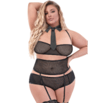 Roleplay lingerie met open kruis en jarretels voor ondeugende look – Magic Silk - Afbeelding 11