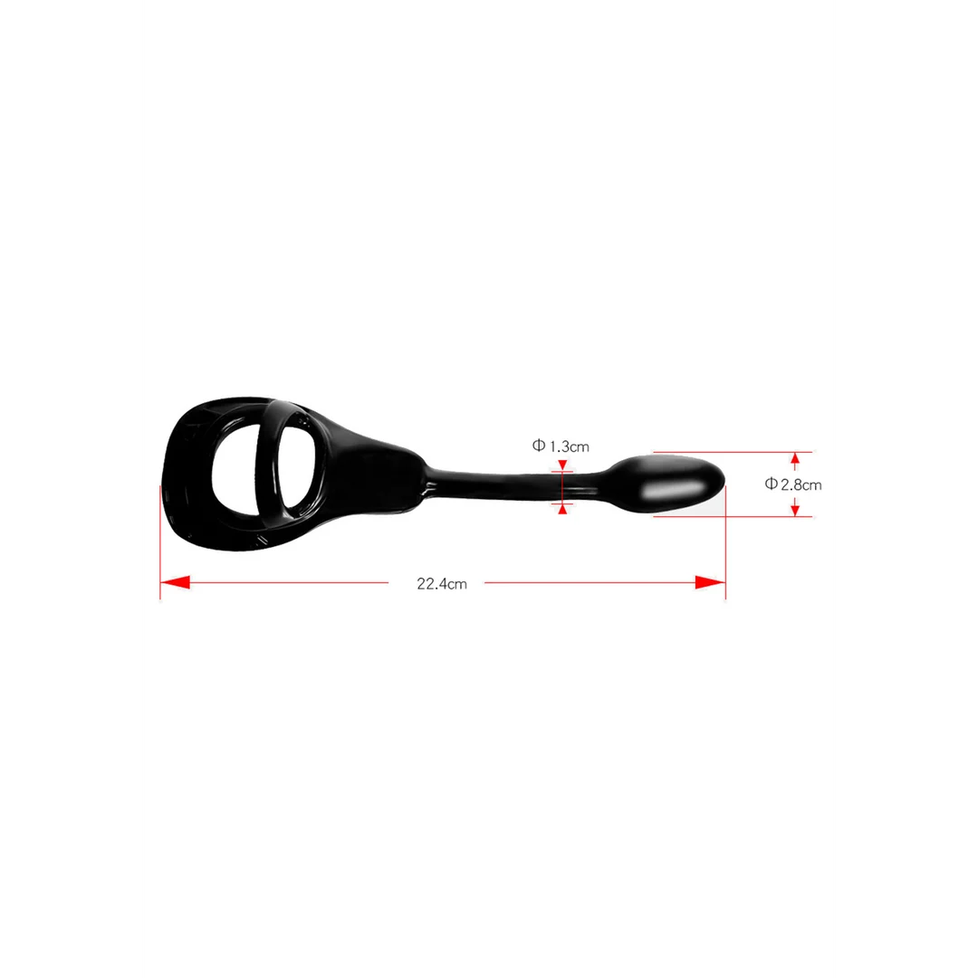 Cockring Armor Tug Lock avec sangle pour les testicules et plug anal – Image 4