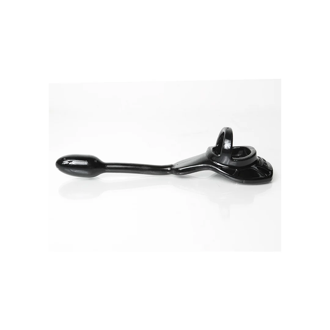 Cockring Armor Tug Lock avec sangle pour les testicules et plug anal – Image 3