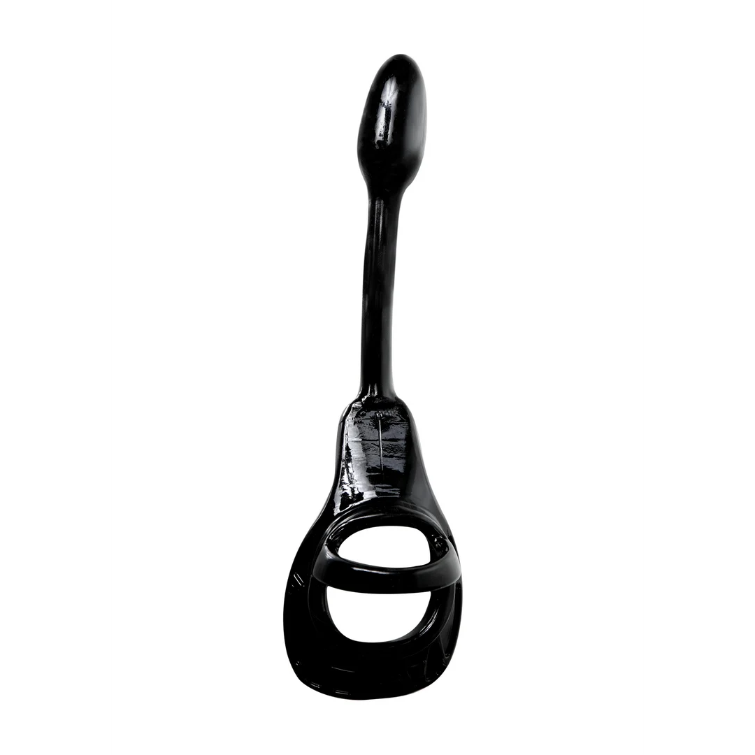Cockring Armor Tug Lock avec sangle pour les testicules et plug anal – Image 6