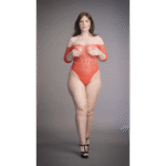 Kanten bodysuit met rhinestones en off-shoulder voor curvy glamour – Presents - Afbeelding 6