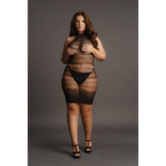 Sexy net mini-jurk met hoge kanten hals voor curvy lingerie – LIN - Afbeelding 4