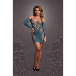 Sexy plus size mini-jurk met visnet en contrast voor curvy silhouet – LIN - Afbeelding 22