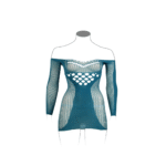 Sexy plus size mini-jurk met visnet en contrast voor curvy silhouet – LIN - Afbeelding 12