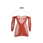 Sexy plus size mini-jurk met visnet en contrast voor curvy silhouet – LIN - Afbeelding 18