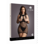 Sexy fishnet open cup mini-jurk met choker en V-lijn voor curvy allure - Le Desir