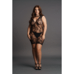 Sexy plus size elegante kanten mini met hoge hals voor curvy vormen - LIN - Afbeelding 5
