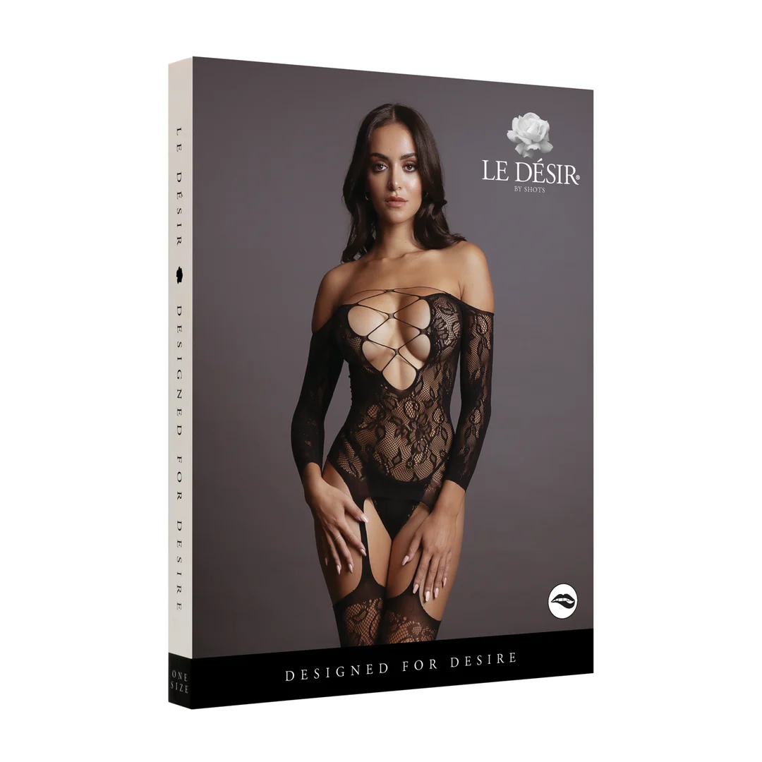 Plus size kanten bodystocking met gekruiste hals voor curvy silhouet – LIN - Afbeelding 7