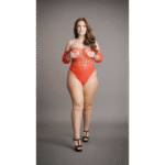 Kruisloze rhinestone teddy met kanten top voor curvy allure - SexyPlus - Afbeelding 6