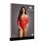 Kruisloze rhinestone teddy met kanten top voor curvy allure - SexyPlus