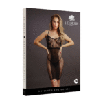 Sexy plus size kant- en visnet jurk met diepe V voor curves - LIN - Afbeelding 7