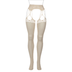 Open kruis panty met shredded fishnet en jarretel-look voor gewaagde looks – LIN - Afbeelding 6